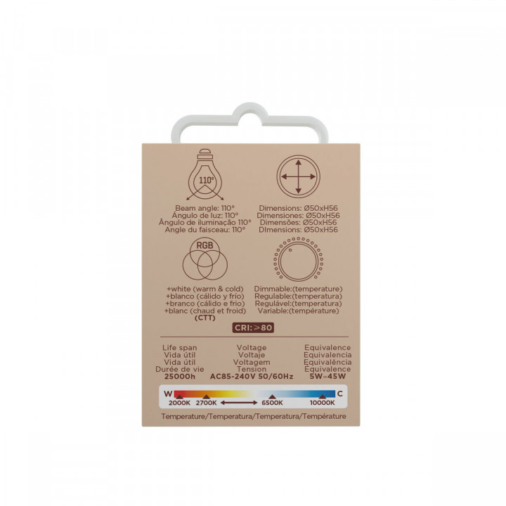 Ampoule à Puce Muvit iO 5 W GU10 2700 K 6500 K Wi-Fi LED 400 lm Blanc