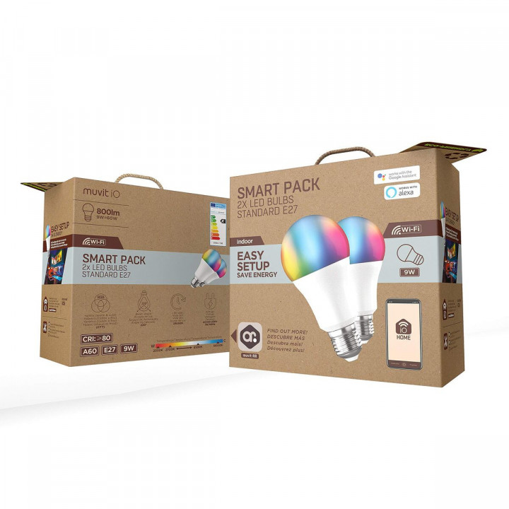 muvit iO pack 2 Bombillas A60, E27 800lm, 9W, RGB+CCT, D60* H118