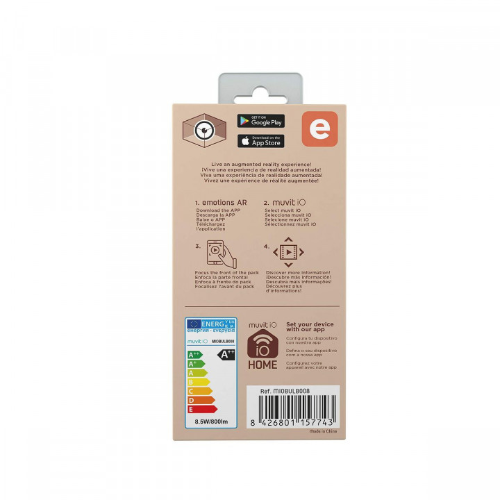 Smart Glühbirne Muvit 8,5 W E27 2700 K 6500 K 800 lm Wi-Fi LED Weiß