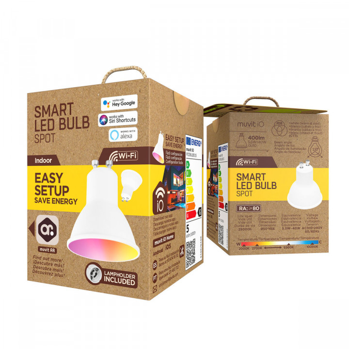 Ampoule à Puce muvit iO iO Wi-Fi GU10 LED 2700 K 6500 K 400 lm