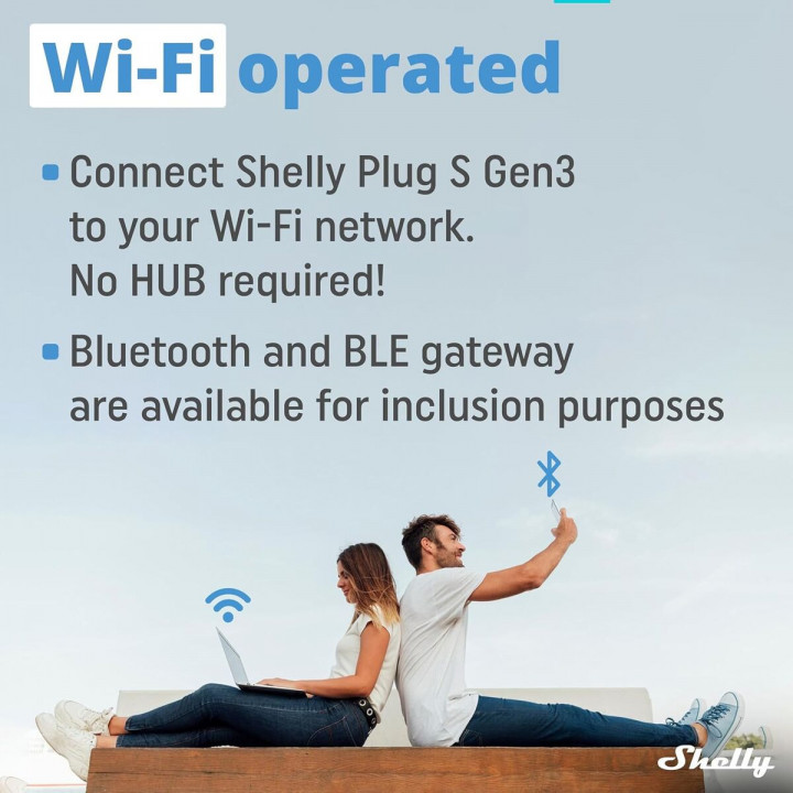 Slim Stopcontact Shelly 85366990 Wi-Fi 230 V 10 A