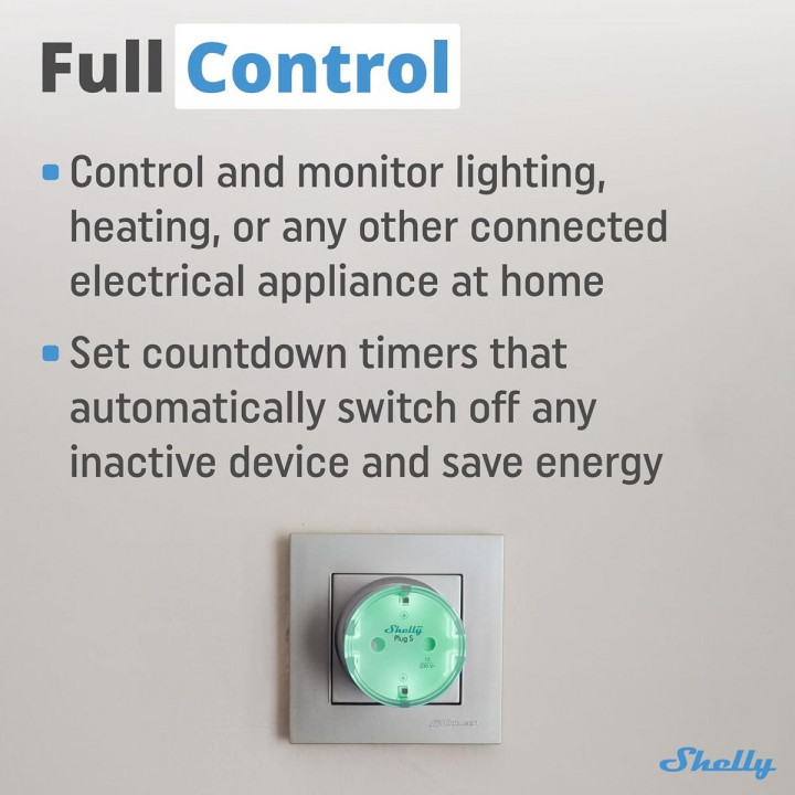 Presa Intelligente Shelly 85366990 Wi-Fi 230 V 10 A