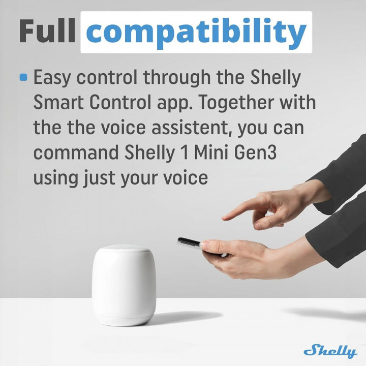 Smart Plug Shelly MINI 1 GEN3 RELE WIFI BT Bluetooth Wi-Fi Bluetooth 4.2
