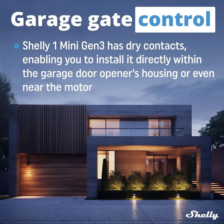 Prise Intelligente Shelly MINI 1 GEN3 RELE WIFI BT Bluetooth Wi-Fi Bluetooth 4.2