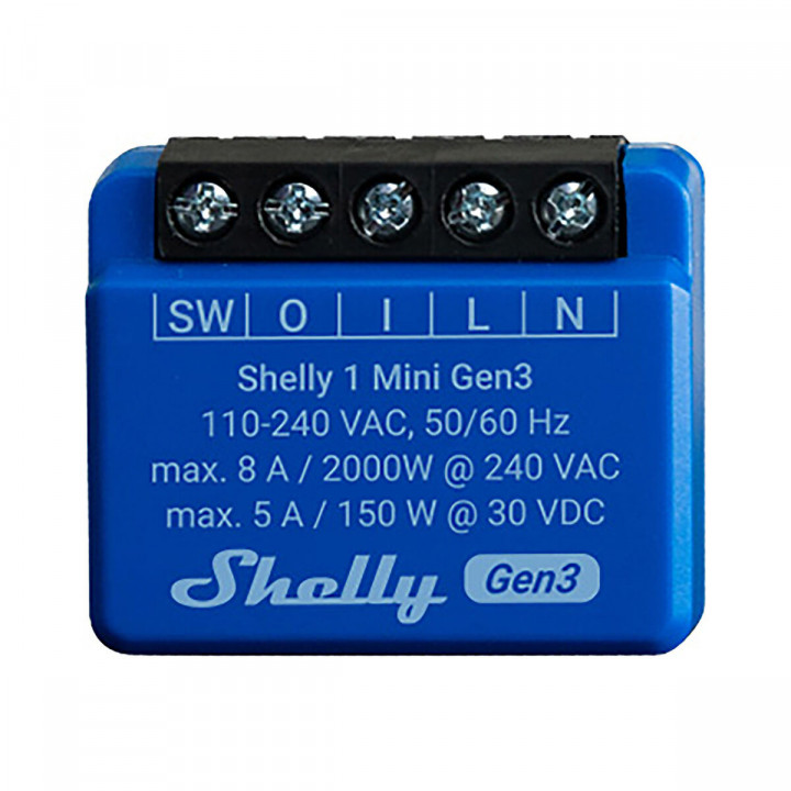 Slim Stopcontact Shelly MINI 1 GEN3 RELE WIFI BT Bluetooth Wi-Fi Bluetooth 4.2