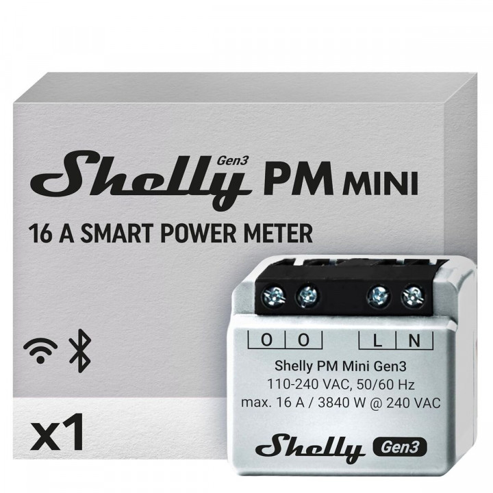 Intelligenter Stecker Shelly MINI 1PM GEN3 Bluetooth Wi-Fi Bluetooth 4.2