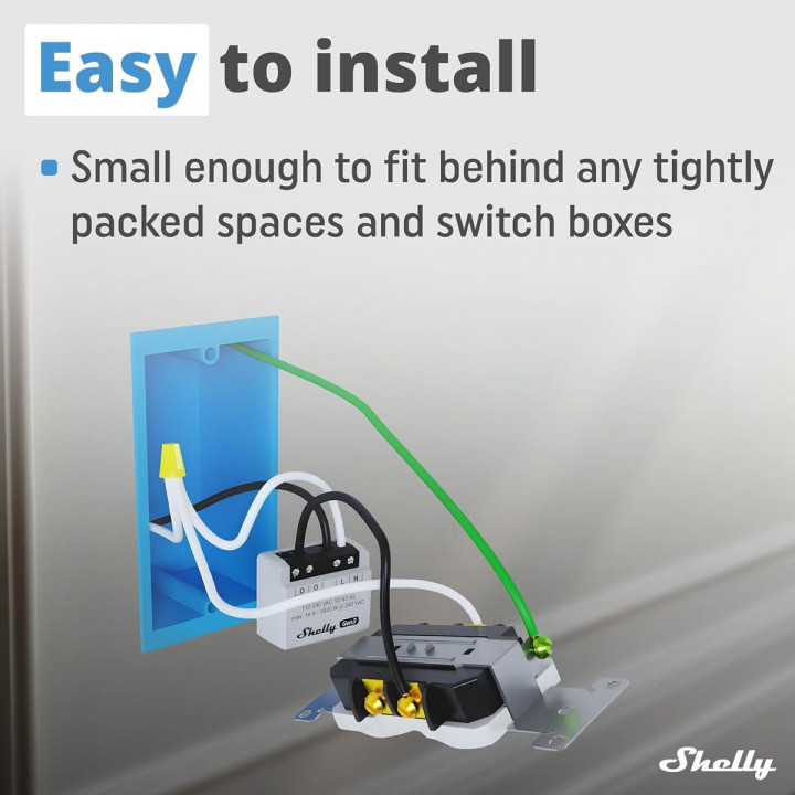 Slim Stopcontact Shelly MINI 1PM GEN3 Bluetooth Wi-Fi Bluetooth 4.2