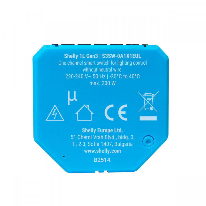 Slim Stopcontact Shelly S3SW-0A1X1EUL Bluetooth Wi-Fi 230 V 10 A