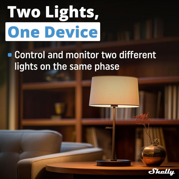 Shelly Módulo switch Wi-Fi BT Gen 3 2PM