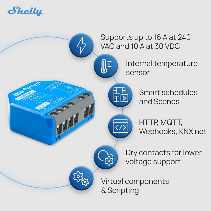 Intelligenter Stecker Shelly S4SW-001X16EU Bluetooth Wi-Fi Bluetooth 5.0 240 V