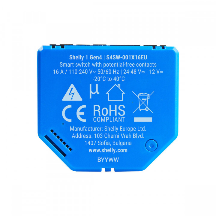 Slim Stopcontact Shelly S4SW-001X16EU Bluetooth Wi-Fi Bluetooth 5.0 240 V