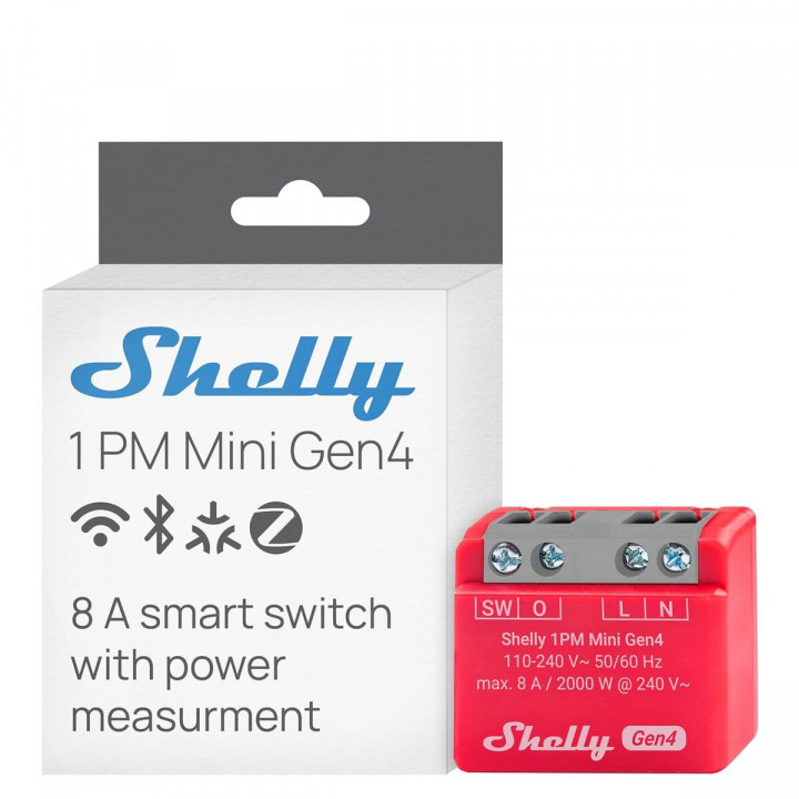 Slim Stopcontact Shelly S4SW-001P8EU Bluetooth Wi-Fi Bluetooth 5.0