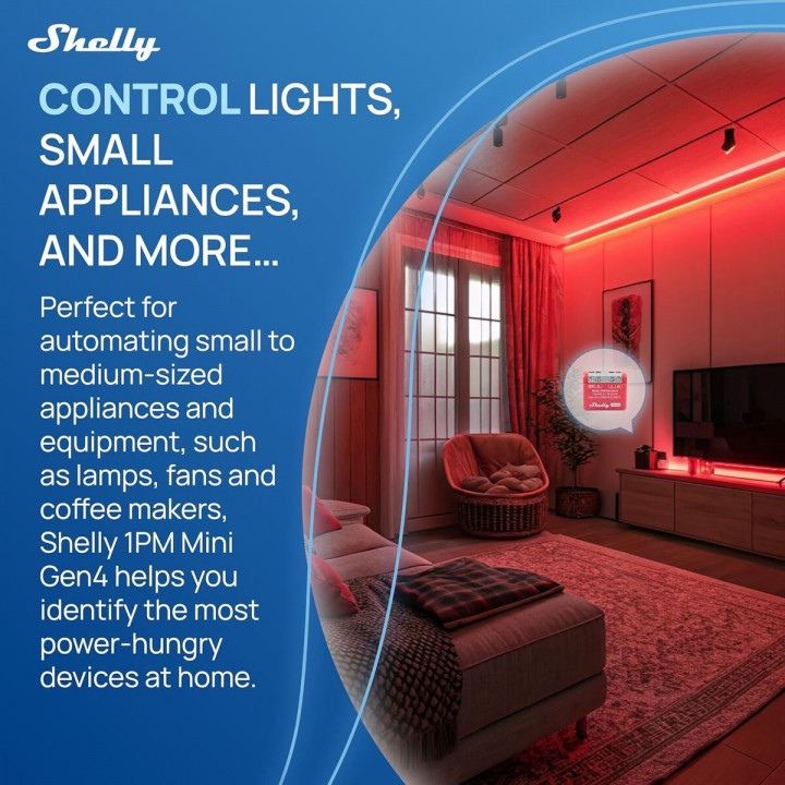 Slim Stopcontact Shelly S4SW-001P8EU Bluetooth Wi-Fi Bluetooth 5.0