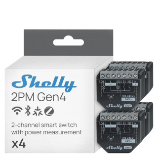 Slim Stopcontact Shelly SHELLY 2PM GEN4 X4 Wi-Fi 230 V 10 A (4 Stuks)