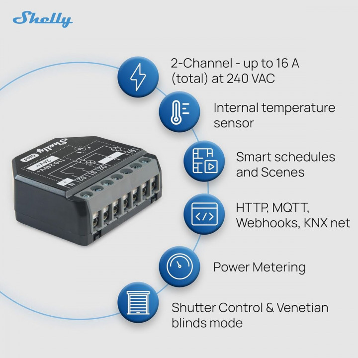 Presa Intelligente Shelly SHELLY 2PM GEN4 X4 Wi-Fi 230 V 10 A (4 Unità)