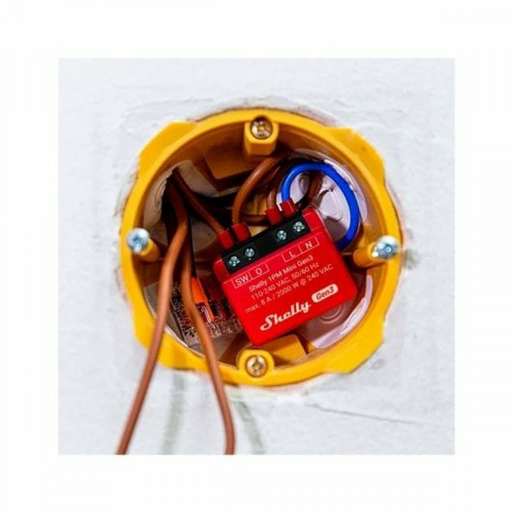 Wi-Fi schakelmodule Shelly Mini 1PM Gen3 Bluetooth Wi-Fi Bluetooth 4.2