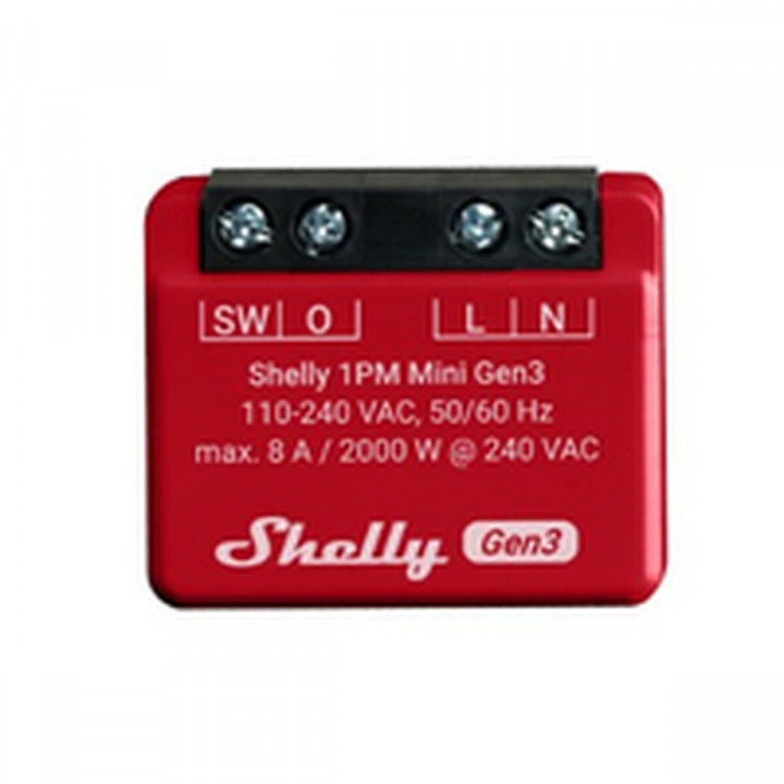 Wi-Fi schakelmodule Shelly Mini 1PM Gen3 Bluetooth Wi-Fi Bluetooth 4.2