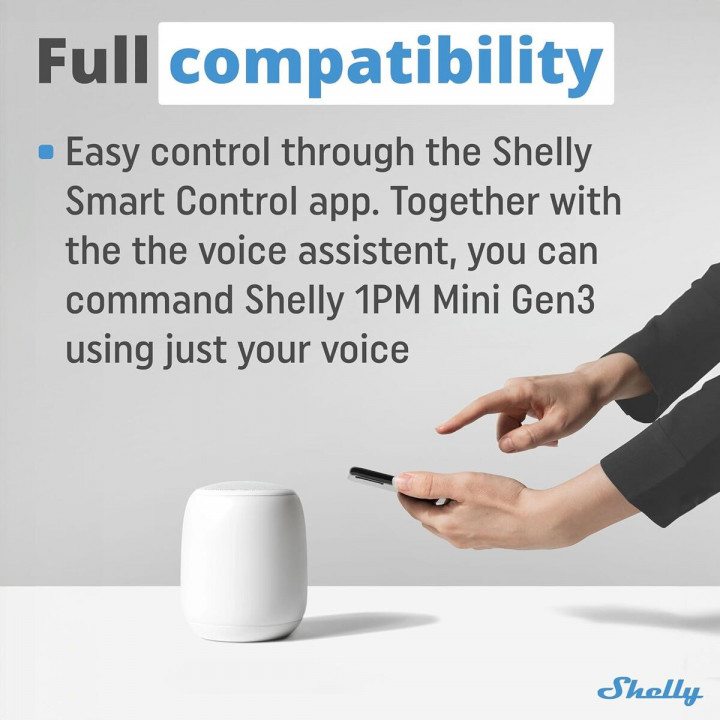 Wi-Fi-Schaltmodul Shelly Mini 1PM Gen3 Bluetooth Wi-Fi Bluetooth 4.2