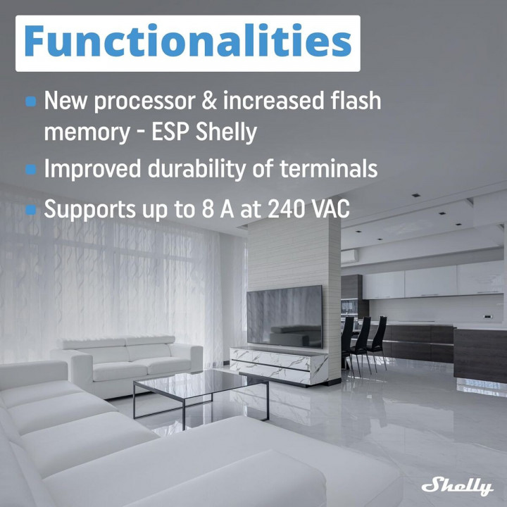 Wi-Fi schakelmodule Shelly Mini 1PM Gen3 Bluetooth Wi-Fi Bluetooth 4.2