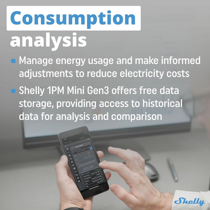 Modulo interruttore Wi-Fi Shelly Mini 1PM Gen3 Bluetooth Wi-Fi Bluetooth 4.2
