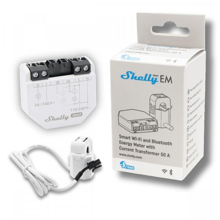 Wi-Fi-Schaltmodul Shelly EM GEN3 + 50 A CT