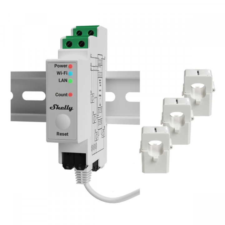 Wi-Fi schakelmodule Shelly PRO 3EM 120A Wi-Fi