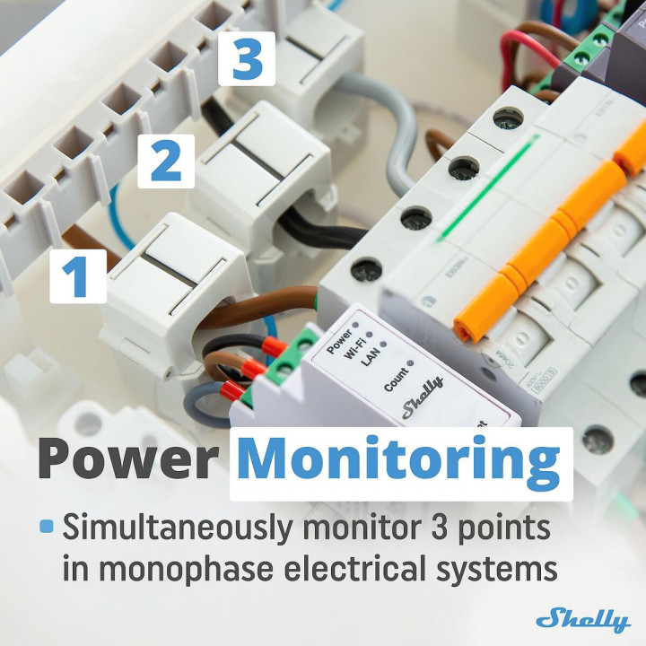 Modulo interruttore Wi-Fi Shelly PRO 3EM 120A Wi-Fi
