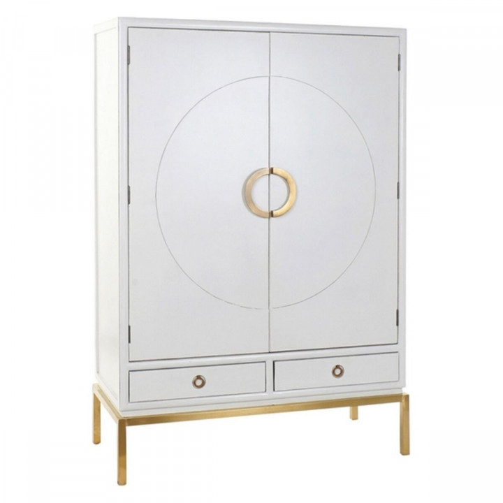 Armoire DKD Home Decor Blanc Doré Métal Peuplier 120 x 50 x 175 cm
