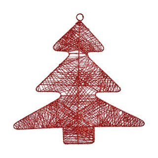 Kerstversiering Krist+ Rood Metaal Kerstboom 36,7 x 0,2 x 37,5 cm