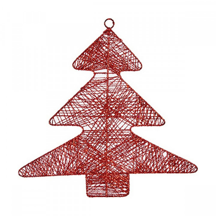 Adorno Navideño Krist+ Rojo Metal Árbol de Navidad 36,7 x 0,2 x 37,5 cm