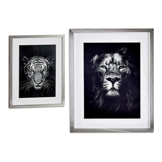 Bild Gift Decor Lion - Tiger Glas Spanplatte 43 x 3 x 53 cm