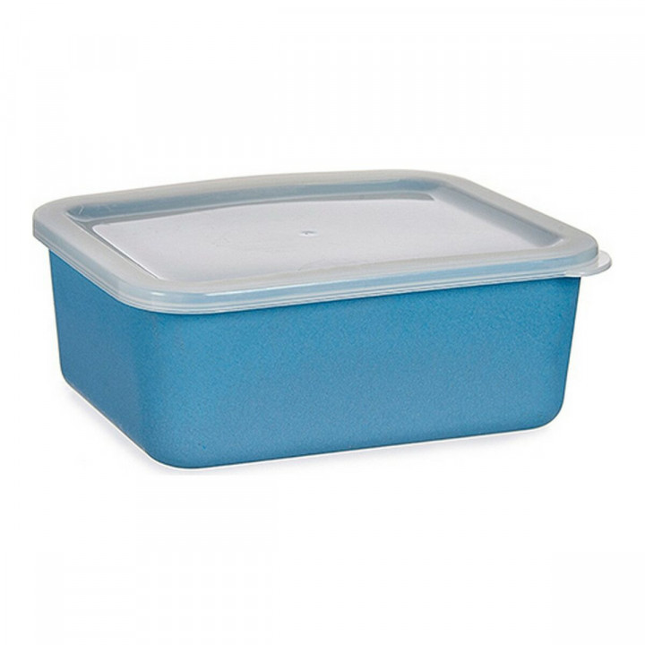 Caja de Almacenaje con Tapa Azul oscuro Bambú Melamina Almidón de maíz