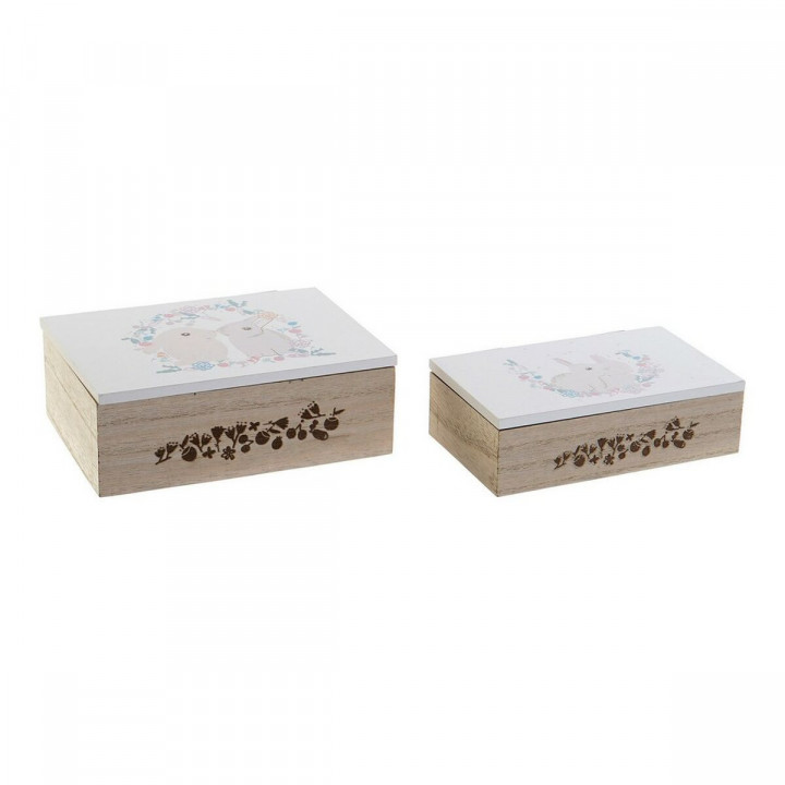 Set of decorative boxes DKD Home Decor MDF Wood (17 x 12 x 6 cm)