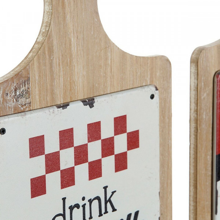 Hattestativ DKD Home Decor Rot Holz Metall (2 pcs) (21 x 5 x 45 cm)