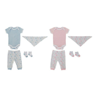 Geschenkset voor baby's DKD Home Decor BE-180261 Blauw Wit Roze (2 Stuks)