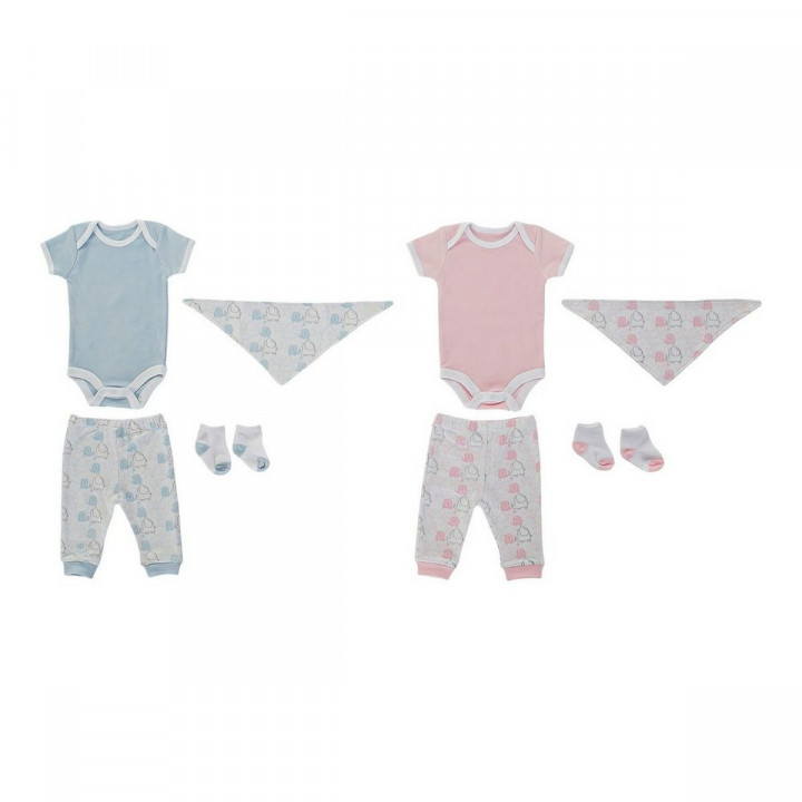 Set de Regalo para Bebé DKD Home Decor BE-180261 Azul Blanco Rosa (2 Unidades)