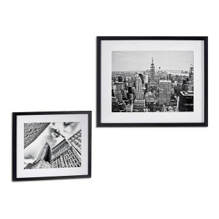 Quadro Gift Decor Nero Legno Vetro 43 x 3 x 53 cm Edificio residenziale