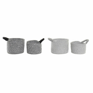 Korb-Set DKD Home Decor Naturfaser 18 x 18 x 14 cm