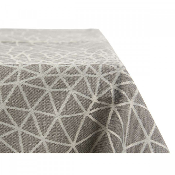 Tablecloth Kinvara BABEL GRIS 48 White Grey Jacquard