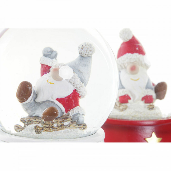 Kerstbal DKD Home Decor Hars Kristal Kerstman (2 pcs) (9.5 x 9.5 x 13.5 cm)