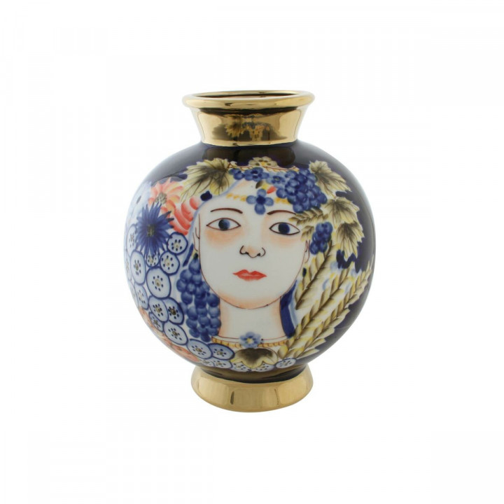 Vase DKD Home Decor Porcelaine Noir Shabby Chic (19 x 19 x 23 cm)