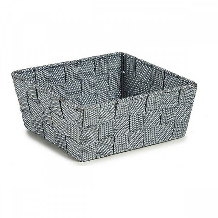 Cestino Kipit Grigio Poliestere Stoffa Intrecciato 18 x 8 x 21 cm 21 x 8 x 18 cm