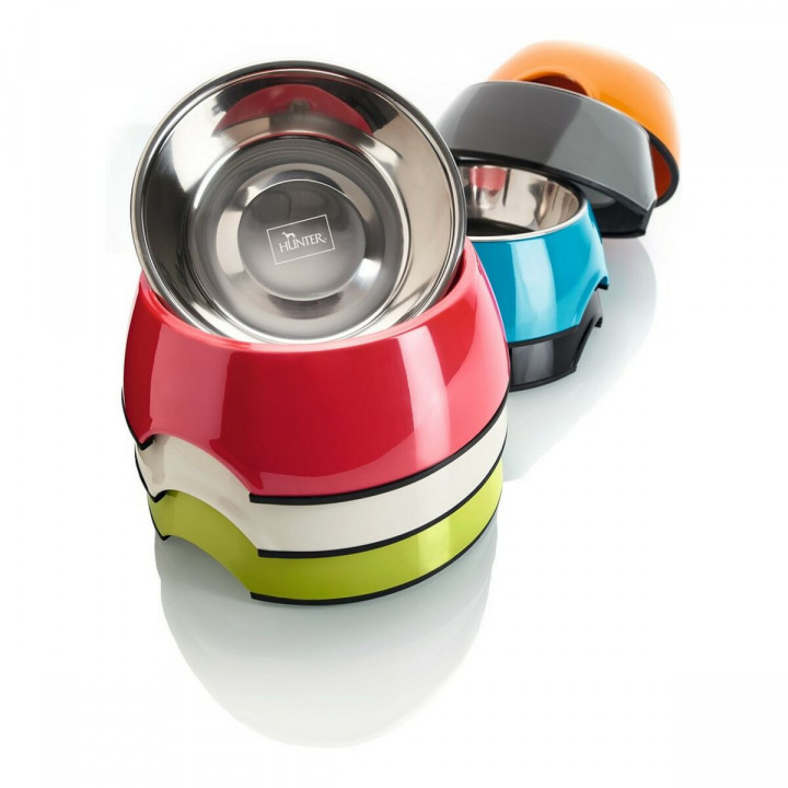 Voerbak voor honden Hunter Melamine Roestvrij staal Zwart 160 ml (14,5 x 14,5 x 7 cm)