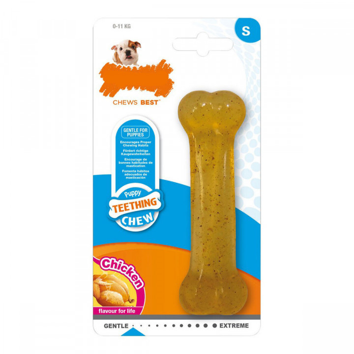 Mordedor de perro Nylabone Talla M Pollo Termoplástico Cachorros