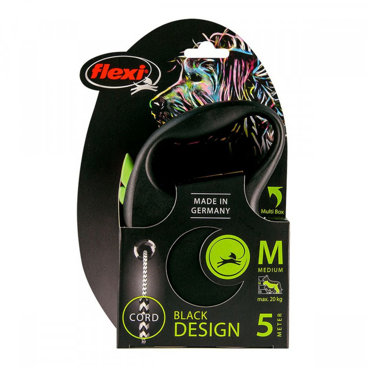 Hondenriem Flexi BLACK DESIGN 5 m Maat M Groen