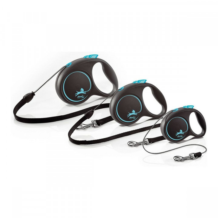 Hondenriem Flexi BLACK DESIGN 5 m Zilverkleurig M