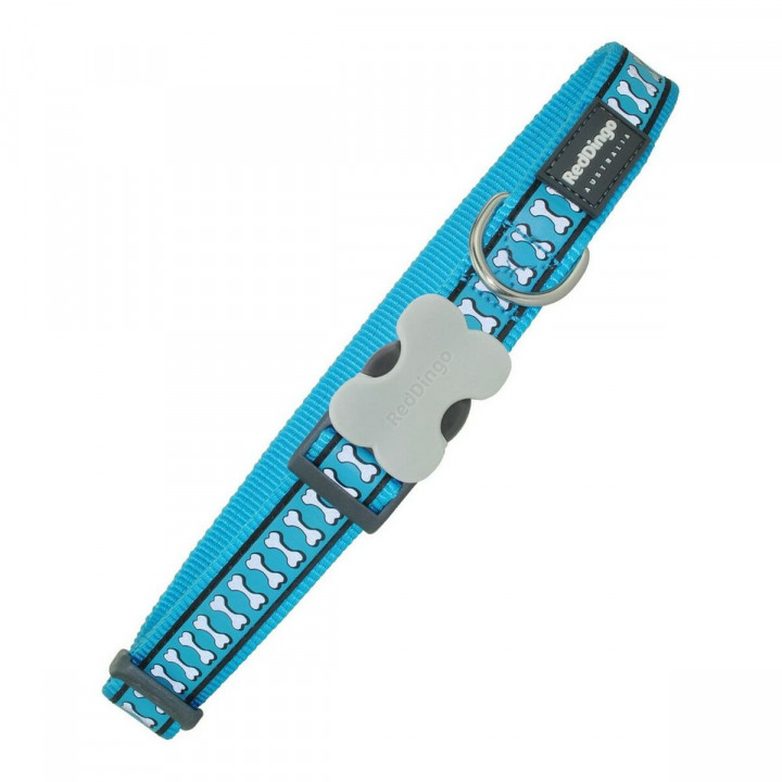 Hundehalsband Red Dingo Reflektierend Knochen Turquoise 31-47 cm
