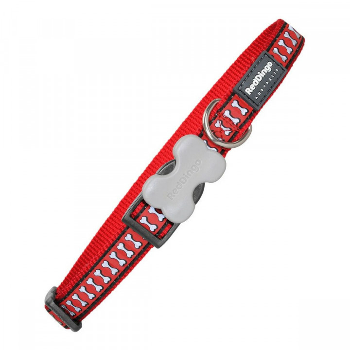Collare per Cani Red Dingo Riflettente Ossatura Rosso (1,5 x 24-36 cm)