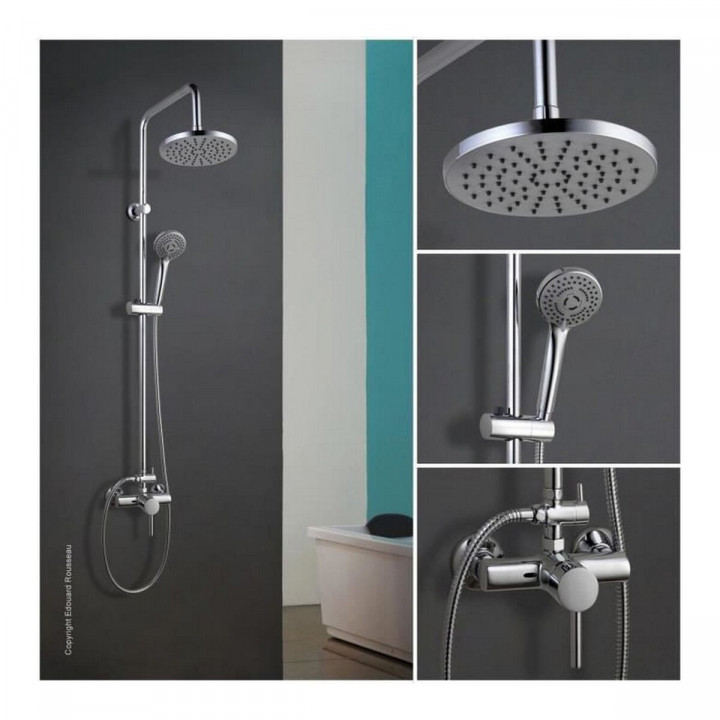 Columna de Ducha Rousseau Gris Chrome 22 mm 150 mm