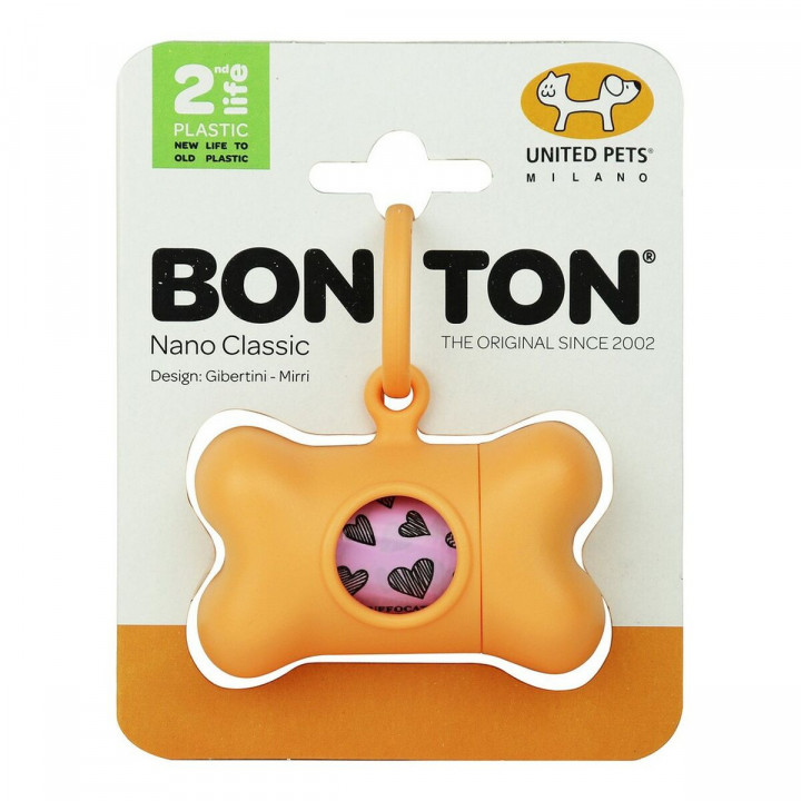 Dispensador de Bolsas para Mascotas United Pets Bon Ton Nano Classic Perro Naranja Plástico reciclado (6 x 3 x 4 cm)